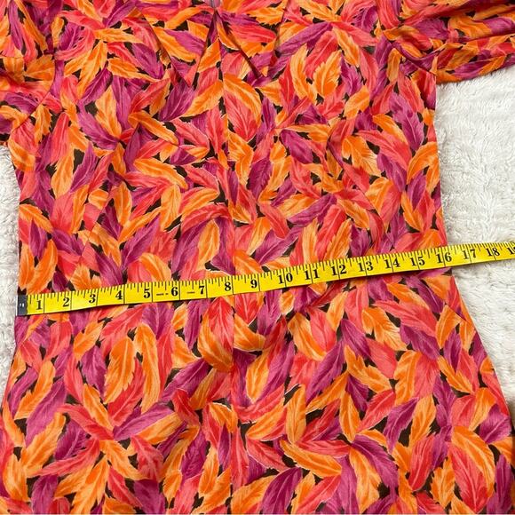 Union Ladies Wear Mod Retro feather print a line mini dress, size med - Picture 6 of 7